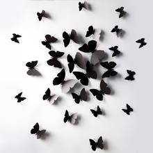 Наклейки на стену, 12 шт., серебристые зеркальные украшения в виде бабочки, художественные 3d наклейки «сделай сам» для дома, украшение для стен «сделай сам» 2024 - купить недорого
