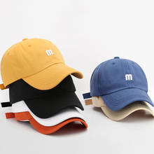 Chapéu m carta bordado boné de beisebol, chapéus masculino viseiras curva brim de algodão macio chapéu solar moda simples feminino 2024 - compre barato