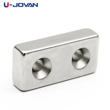 U-JOVAN 1pc 40x20x10 mm Double 5mm Hole N35 Block Strong Neodymium Magnet Rare Earth Square Magnets 40*20*10-5-5 2024 - buy cheap
