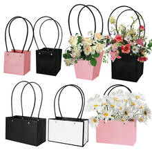 Portable Flower Box Waterproof Paper Handy Gift Bag Kraft Handbag  Wedding Party Favors Rose Storage Boxes Packaging Gift Box 2024 - buy cheap