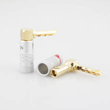 12x Gold Plated L-Type 90 Degree BFA Banana Connectors Plug Screw Lock Cable Wire 2024 - buy cheap