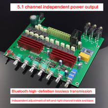 Placa amplificadora de potencia de 5,1 canales, placa amplificadora de potencia A600, Bluetooth 4,2, con preamplificador de ajuste de alto y bajo, DC12-25V 2024 - compra barato