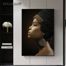 African Black Woman Oil Painting Print On Canvas Elegant Women Posters Modern Wall Pictures for Living Room Home Design Decor 2024 - buy cheap