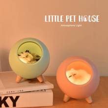 Cute Cat House Night Light USB Rechargeable Baby Sleeping Bedroom Bedside Atmosphere Lamp Creative Girl Kid GIft Home Decoration 2024 - buy cheap