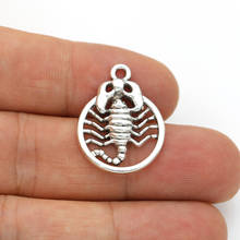 JAKONGO Antique Silver Plated Scorpio Charm Pendant for Jewelry Making Bracelet Accessories DIY 20mm 10pcs/lot 2024 - buy cheap