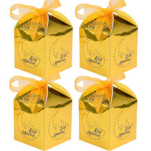 10 шт. Рамадан Декор ИД Мубарак коробка конфет Золотая Луна Корона подарочные коробки для исламского мусульманского фестиваля принадлежности для вечерние детский подарок Kareem 2024 - купить недорого