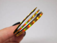 3 rolls of gold rainbow nail art striping tape/1mm, 2mm and 3mm wide/ Holo nail striping tape/ Nail foil/ Nail art 2024 - buy cheap