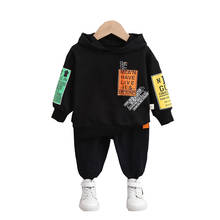 Conjunto de ropa de algodón con capucha para bebé, chándal informal con letras, 2 unids/set, primavera y otoño 2024 - compra barato