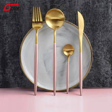 Hot Sale 4 Pcs 304 Stainless Steel Gold Silver Color European Dinnerware Knife Western Cutlery Kitchen Food Tableware Dinner Set 2024 - buy cheap