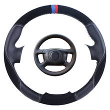 Custom Made Car Steering Wheel Cover Black For Audi A6 2000-2004 A8 2000-2002 Suede Leather Auto Steering Wheel Braid 2024 - buy cheap