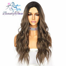 BeautyTown Simulated Scalp Ombre Dark Brown High Heat Resistant Hair Cosplay Party Daily Women Synthetic Machine Made Wigs 2020 2024 - buy cheap
