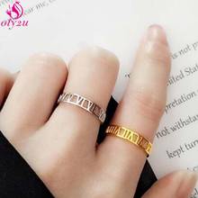 Punk Gothic Fashion Lady Letter Ring Chunky Gold Initial Letter Stainless Steel Women Fashion Jewelry Christmas Gift бижутерия 2024 - buy cheap