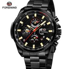 New Men Luxury Skeleton Self Wind Automatic Wrist Watch Black Stainless Steel Waterproof Mechanical Wristwatches Mens Watches 2024 - buy cheap