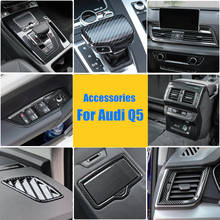 World Datong Accessories for Audi Q5 2018-2020  Carbon Fiber Grain Accessories Interior ABS Decroation Cover Trim 2024 - buy cheap