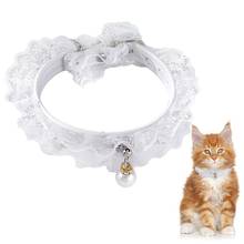 Kapmore-Collar de encaje ajustable con diamantes de imitación para mascotas, decoración para mascotas, accesorios de ropa para perros pequeños y gatos, suministros para mascotas 2024 - compra barato