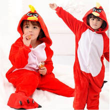Kigurumi pássaro crianças pijamas para crianças animal dos desenhos animados cobertor do bebê traje de inverno menino menina onesie pijamas 2024 - compre barato