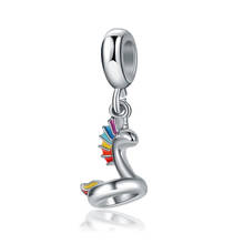 2019 New Original Alloy Bead Rainbow Enamel Little Dragon Dangle Charm Fit  Bracelet Bangle Necklace DIY Women Jewelry 2024 - buy cheap