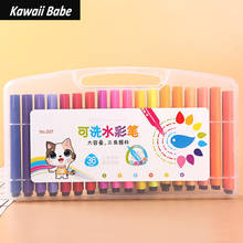 Rotuladores de arte lavables para niños, bolígrafos de acuarela de colores para dibujar, suministros de arte, crayones para niños, papelería, 12/18/24/36 colores 2024 - compra barato