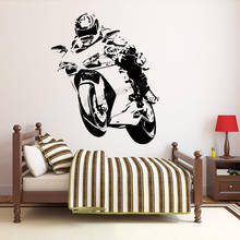 Calcomanía de pared para Motocross, pegatina de pared para motocicleta, motociclista, calcomanías de vinilo para decoración del hogar y dormitorio, póster C985 2024 - compra barato