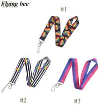 Flyingbee Love Stripes Lanyard Phone Rope Keychains Phone Lanyard For Keys ID Card  Lanyards For Women X0824 2024 - buy cheap