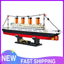 Bloques de construcción de barco de vapor Titanic para niños, juguete de ladrillos para armar barco Titanic RMS, serie urbana, ideal para regalo de Navidad 2024 - compra barato