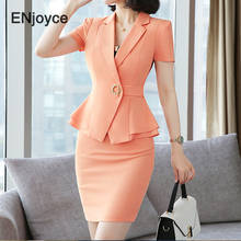 Summer Women Sets Professional Elegant Short Sleeves Blazer and Skirts Business Hotel Office Work Wears Suits 2 Pieces Sets 2024 - buy cheap