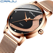 CRRJU-nuevos relojes de moda para mujer, reloj de pulsera ultrafino de oro rosa de lujo, informal, de negocios, resistente al agua 2024 - compra barato