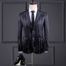 Business Men Balzer Stylish Slim Fit Party Club Casual Blazer Jacket Groom Wedding Dress Single Breasted Male Elegent Blazer 2024 - buy cheap