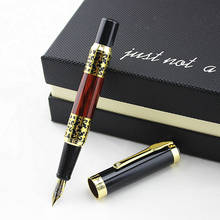 Dika wen caneta preta e dourada clássica com 0.5mm iridium nib o melhor presente de negócios caneta de tinta de metal canetas frete grátis 2024 - compre barato