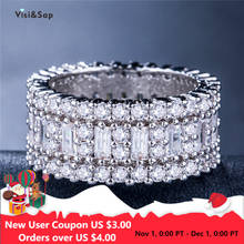 Visisap Dazzling Luxury Icedout Rings for Women Full Cubic Zirconia Fashion Jewelry Vintage Anniversary Ring Gifts B848 2024 - buy cheap