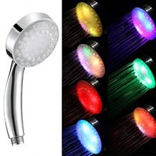 Romantic Automatic Magic 7 Color 5 LED Lights Handing Rainfall Shower Head Single Round Head RC-9816 For Water Bath Bathroom 2024 - buy cheap