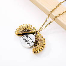 You Are My Sunshine Sunflower Necklaces For Women Creative Charm Long Chain Can Open Sun Flower Pendant Necklace Fashion Jewelry 2024 - buy cheap