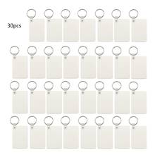 30Pcs  Sublimation Heat Transfer Wood Blank Rectangle MDF Keychains Jewelry DIY 2024 - buy cheap