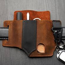 EDC Outdoor Leather Tool Knife Sheath Pockets Multitools Holder Essentials Organizer Belt Pouch Pocket Hunt Tactical Flashlight 2024 - buy cheap