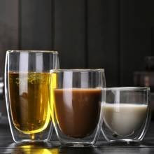 Copos de café espresso da cerveja do copo de vidro da parede dobro resistente ao calor conjunto feito à mão caneca de cerveja copos de vidro do uísque do chá drinkware 2024 - compre barato