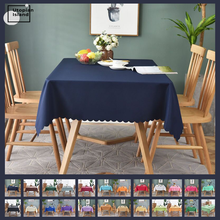 Toalha de mesa redonda toalha de mesa de linho de algodão toalha de mesa para mesa de cor sólida toalha de mesa retangular 2024 - compre barato
