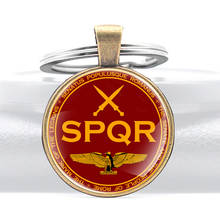 Llavero clásico con diseño de imperio romano para hombre y mujer, llaveros con cúpula de cristal, con diseño de Imperio Romano SPQR, regalo de joyería 2024 - compra barato