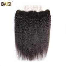 Baisi kinky em linha reta 13x4 laço frontal do cabelo brasileiro luz fechamento frontal do laço marrom com cabelo do bebê cabelo humano suíço frontal 2024 - compre barato