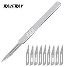 WAVEWAY 11PCS 11# 23# Carbon Steel Surgical Scalpel Blades + Handle Scalpel DIY Cutting Tool PCB Repair Animal Surgical Knife 2024 - buy cheap