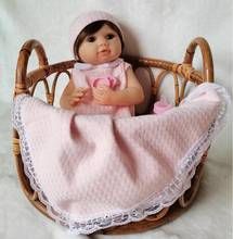 Reborn Baby Dolls Full Body Silicone With Newborn Photography Props Retro Woven Rattan Round Basket Fashion Girl Toy Xmas Gift 2024 - buy cheap