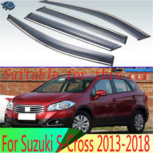 Для Suzuki S-Cross 2013-2018 пластиковый Наружный козырек вентиляционные оттенки окна Защита от солнца и дождя дефлектор 4 шт 2024 - купить недорого