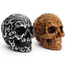 Estatuas de cráneo artesanales de resina para decoración del hogar, figuritas de cráneo creativas, escultura, accesorios de decoración del hogar, estatuas y esculturas 2024 - compra barato