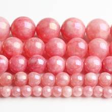 4/6/8/10/12mm Natural Pink Electroplated Angelite Stone Beads Round Loose Beads For Jewellery Making DIY Bracelet 15 Inch 2024 - buy cheap