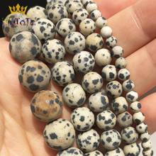 Natural Matte Yellow Spot Jaspers Stone Beads Round Loose Spacer Beads For DIY Jewelry Making Bracelet Accessories 15''Inches 2024 - buy cheap