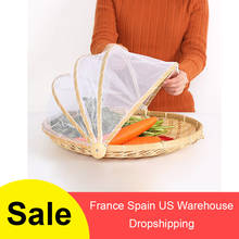 Bamboo Round Food Cover Basket Hand-Woven Dust proof Picnic Vegetable Bread Covered Tray For Home Outdoor 2024 - buy cheap