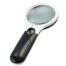 Wholesale 3X 45X Magnifying Glass Handheld Reading Illuminated Magnifier With 3 LED Light Seniors loupe Jewelry Repair Tool 2024 - buy cheap