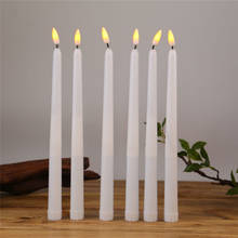 20 pieces Long Amber plastic Flickering flameless Battery Taper Candles For Romantic Dinner Decoration 28 cm height Candlestick 2024 - buy cheap