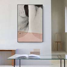 Pintura abstracta teñida con pósteres rosas, lienzo negro decorativo, imágenes de pared para sala de estar, dormitorio, estudio de arte, decoración del hogar 2024 - compra barato