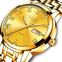 2020 Watches Mens Fashion Quartz Gold Clock LIGE Brand Top Luxury All Steel Men Wristwatch Waterproof Date Week Dial Watch+Box 2024 - buy cheap