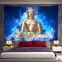 3d Religious Culture Buddha Statue Tapestry Background Wall Hippie Psychedelic Meditation Bohemian Home Floor Mat Decoration 2024 - buy cheap